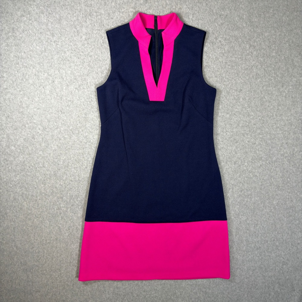 Jessica Howard Navy Blue Hot Pink Color Block Shift Dress JH0-9658 8